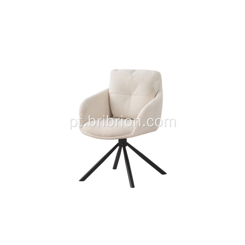 Cadeira giratória moderna de tecido com base de ferro resistente